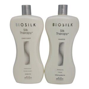 BioSilk Silk Therapy Shampoo & Conditioner Set 34 Oz Jumbo  Sulfate Paraben Free